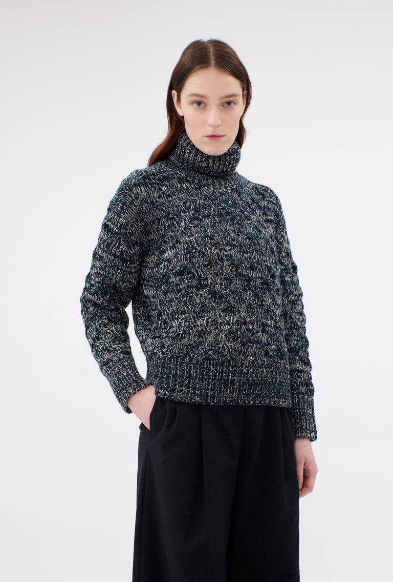 Odeeh Cash-Wool-Mouline Pullover, Juniper