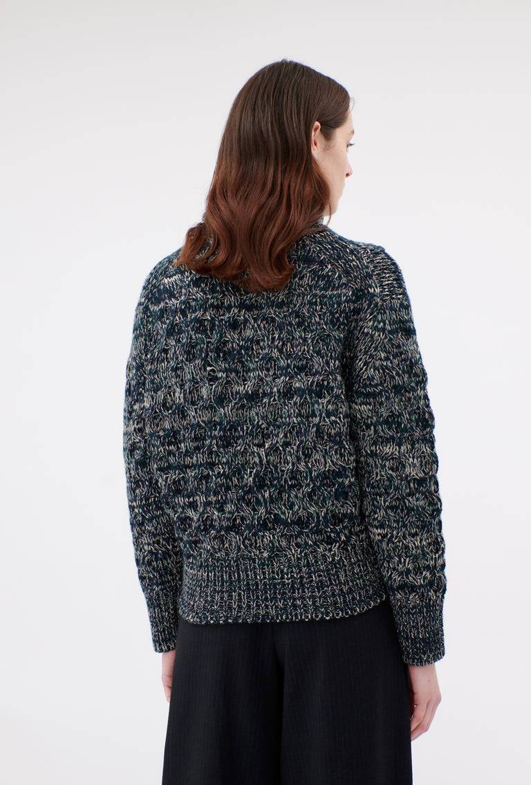 Odeeh Cash-Wool-Mouline Pullover, Juniper