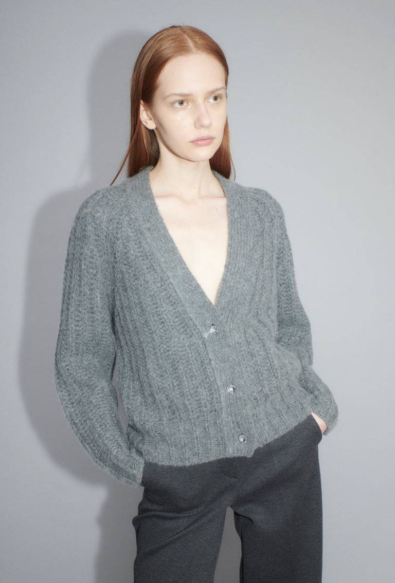 Odeeh Cashair Cardigan, Heather Grey