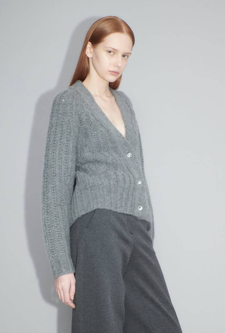 Odeeh Cashair Cardigan, Heather Grey