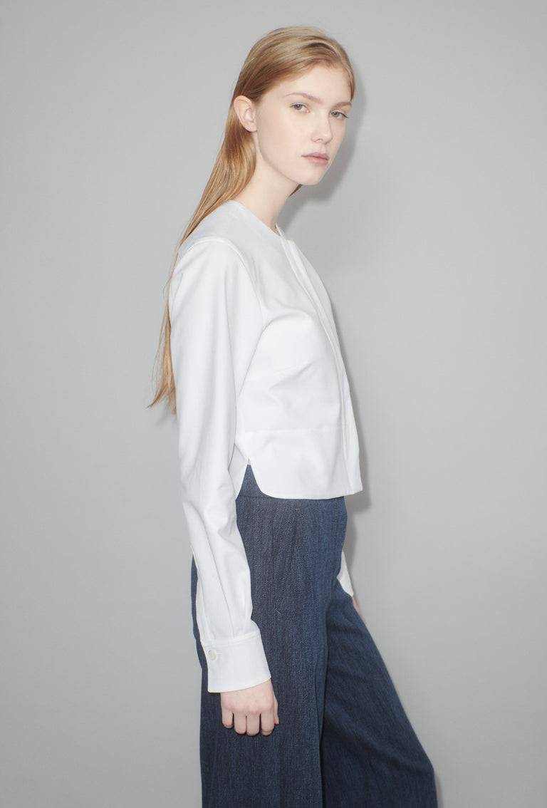Odeeh Cotton Piquè Bluse, White