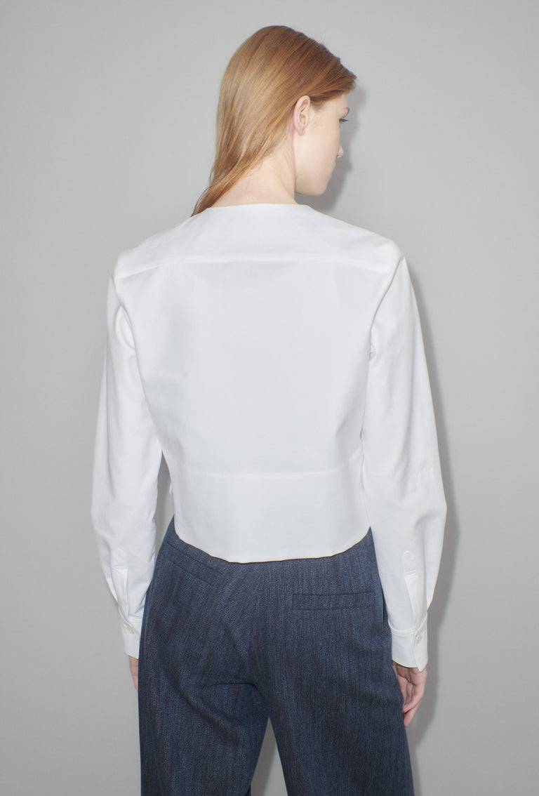 Odeeh Cotton Piquè Bluse, White