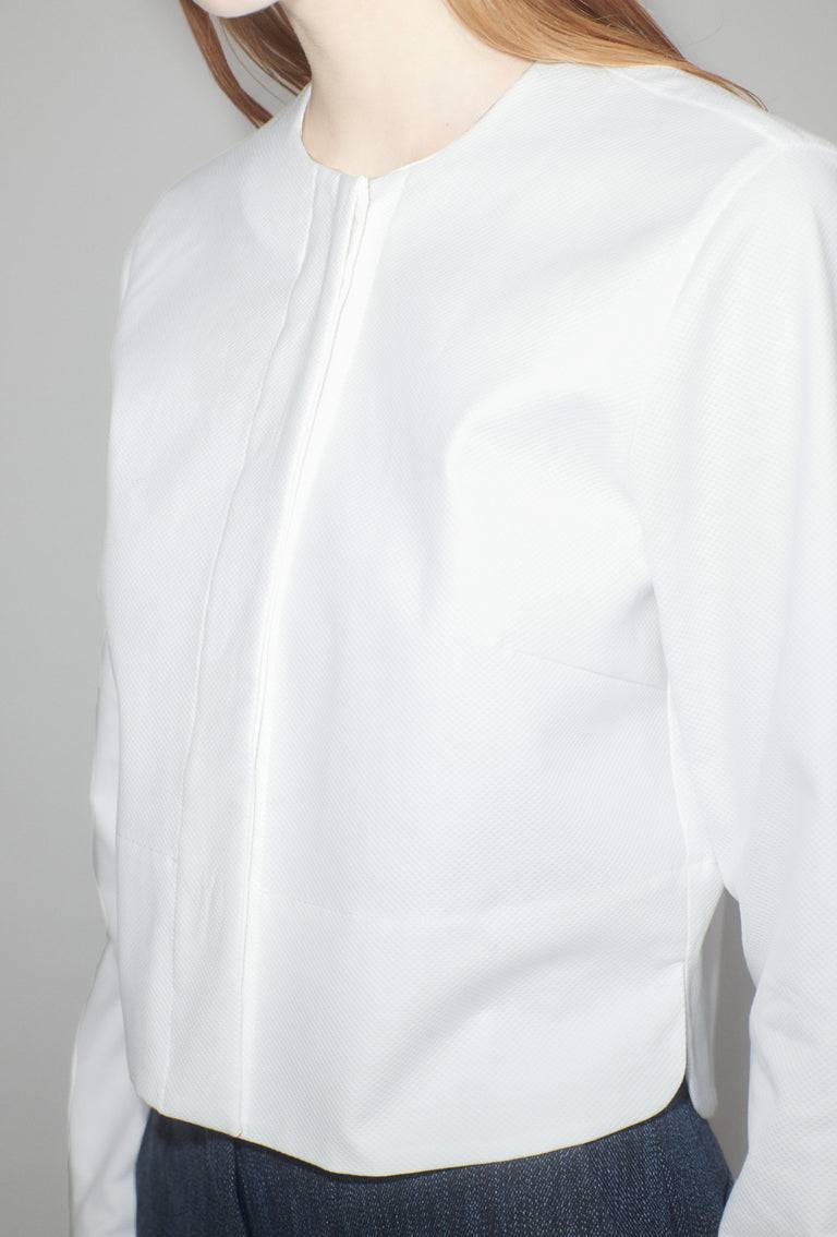 Odeeh Cotton Piquè Bluse, White
