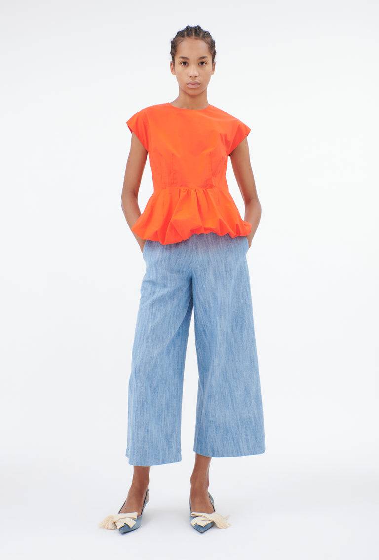 Odeeh Cotton Popeline Bluse, Glowing Orange