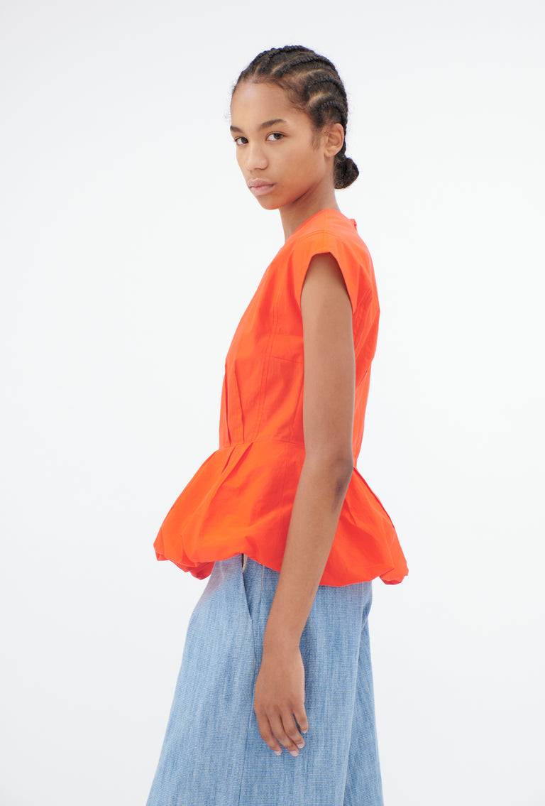 Odeeh Cotton Popeline Bluse, Glowing Orange