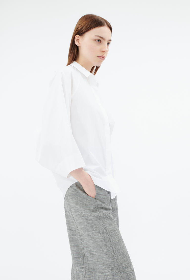 Odeeh Cotton Popeline Bluse, White