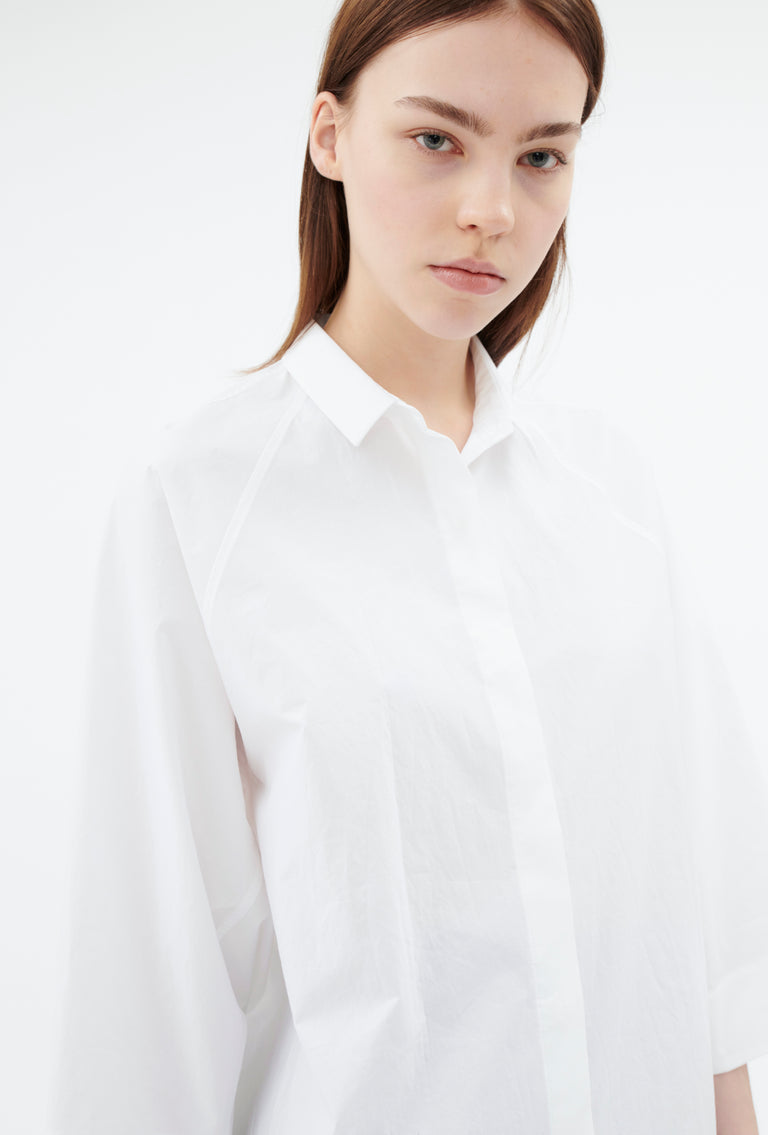 Odeeh Cotton Popeline Bluse, White