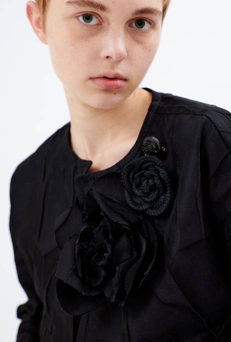 Odeeh Crinkled Duchesse Jacke, Jet Black