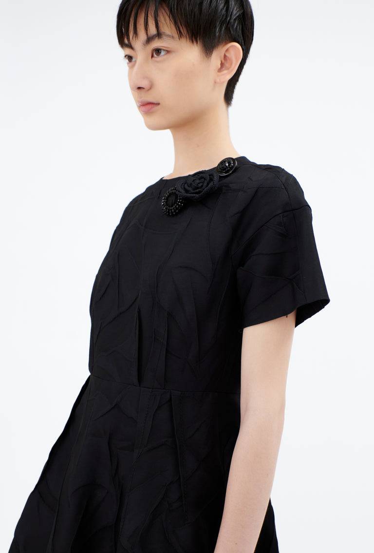 Odeeh Crinkled Duchesse Kleid, Jet Black