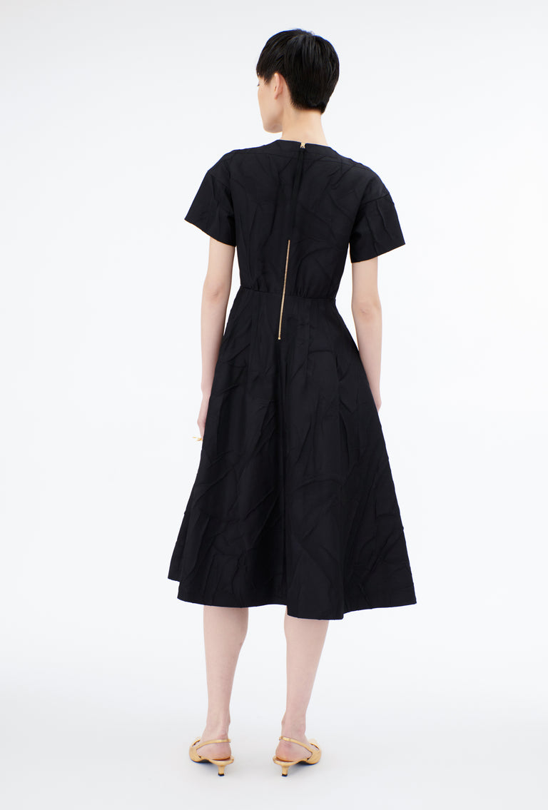 Odeeh Crinkled Duchesse Kleid, Jet Black