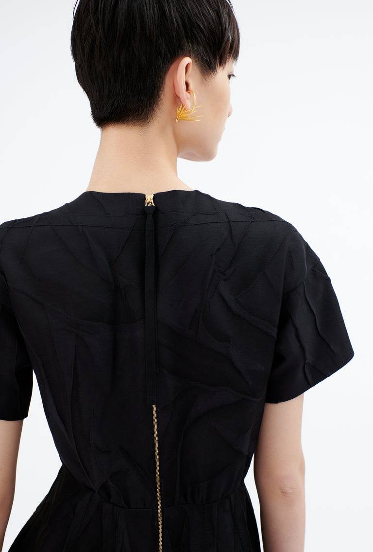 Odeeh Crinkled Duchesse Kleid, Jet Black