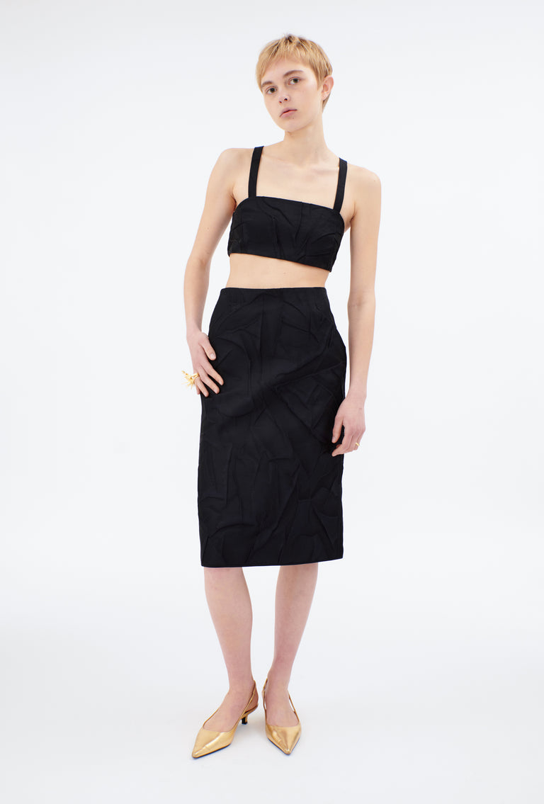 Odeeh Crinkled Duchesse Rock, Jet Black