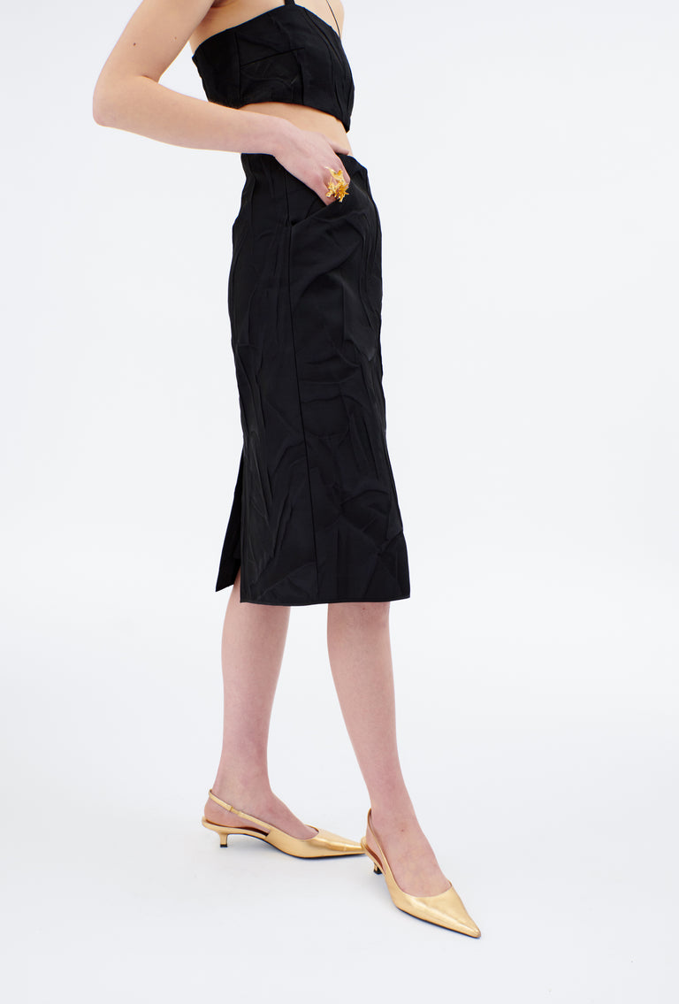 Odeeh Crinkled Duchesse Rock, Jet Black