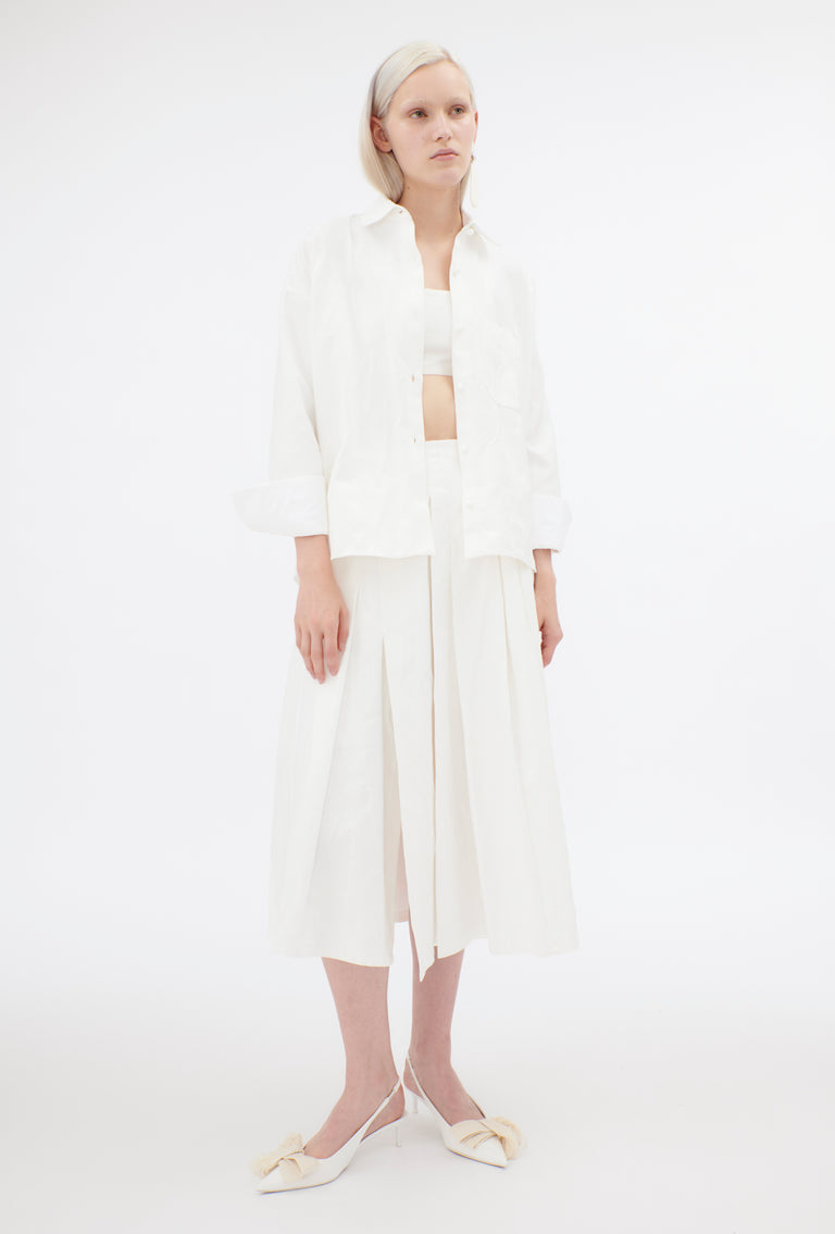 Odeeh Crinkled Duchesse Stonewashed Rock, Milk