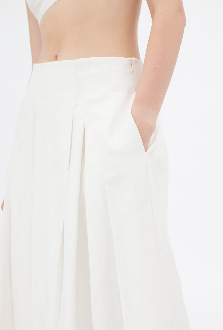 Odeeh Crinkled Duchesse Stonewashed Rock, Milk