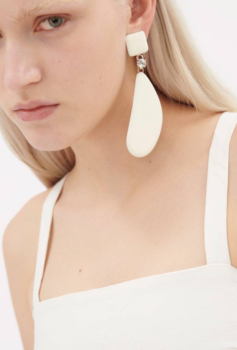 Odeeh Crinkled Duchesse Stonewashed Top, Milk