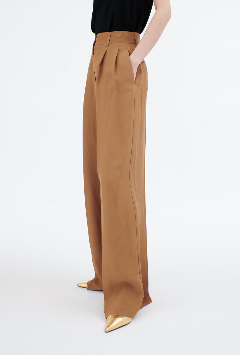 Odeeh Crisp Viscose Hose, Caramel