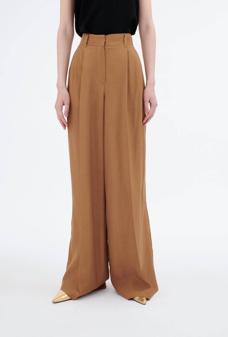 Odeeh Crisp Viscose Hose, Caramel