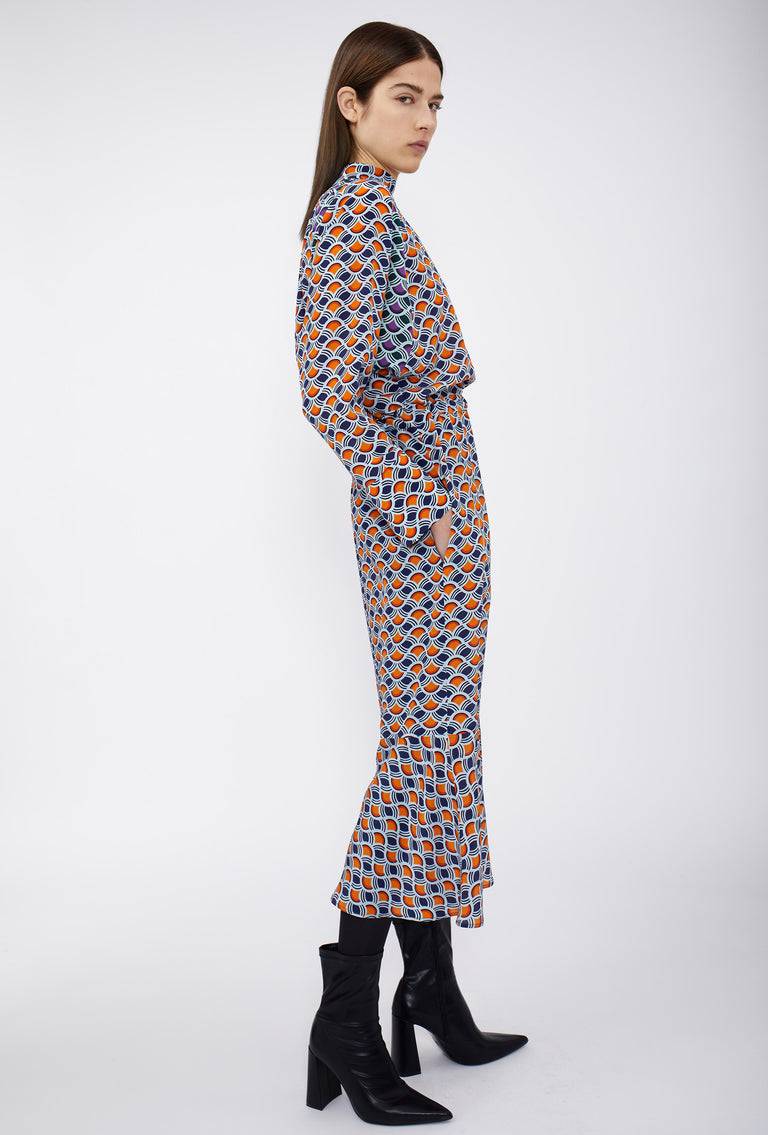 Odeeh Crossed Waves Kleid, Glowing Orange