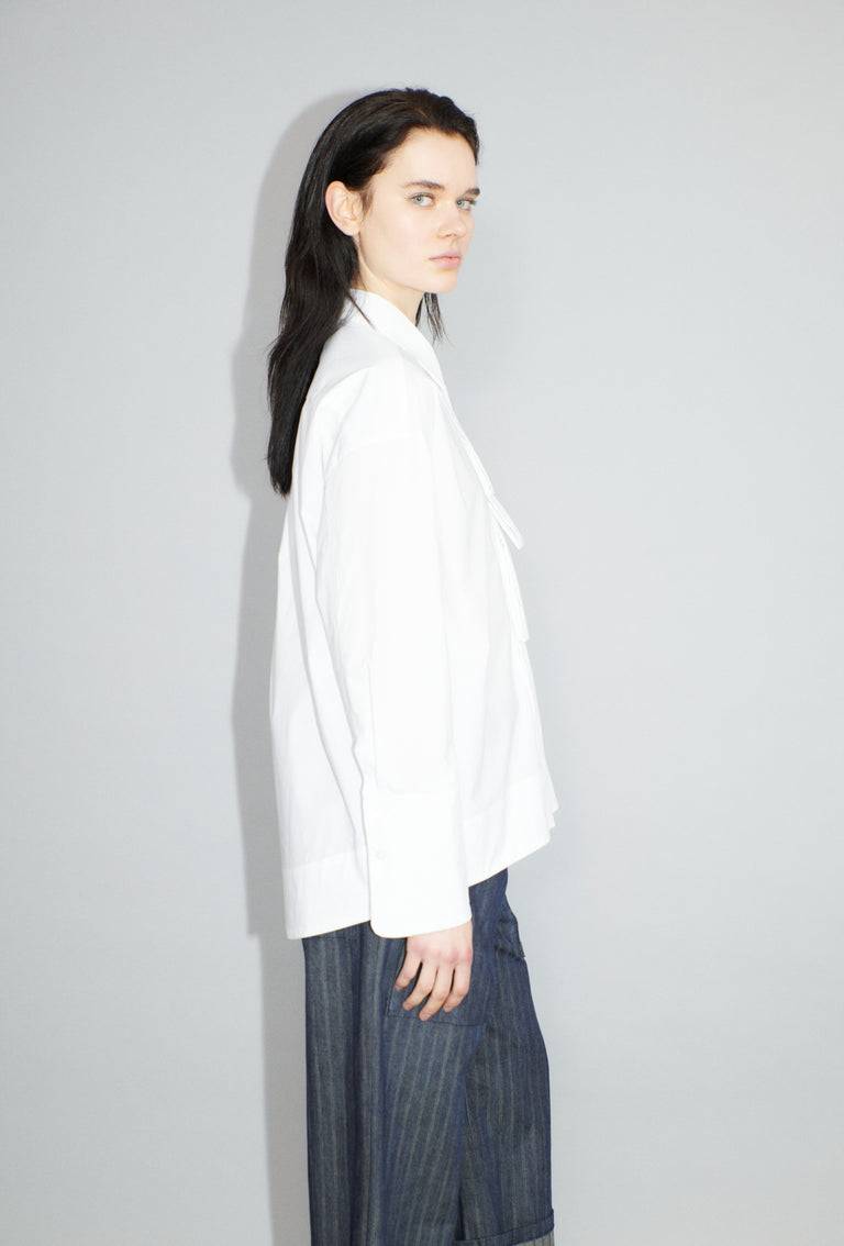 Odeeh Crushed Popeline Bluse, White