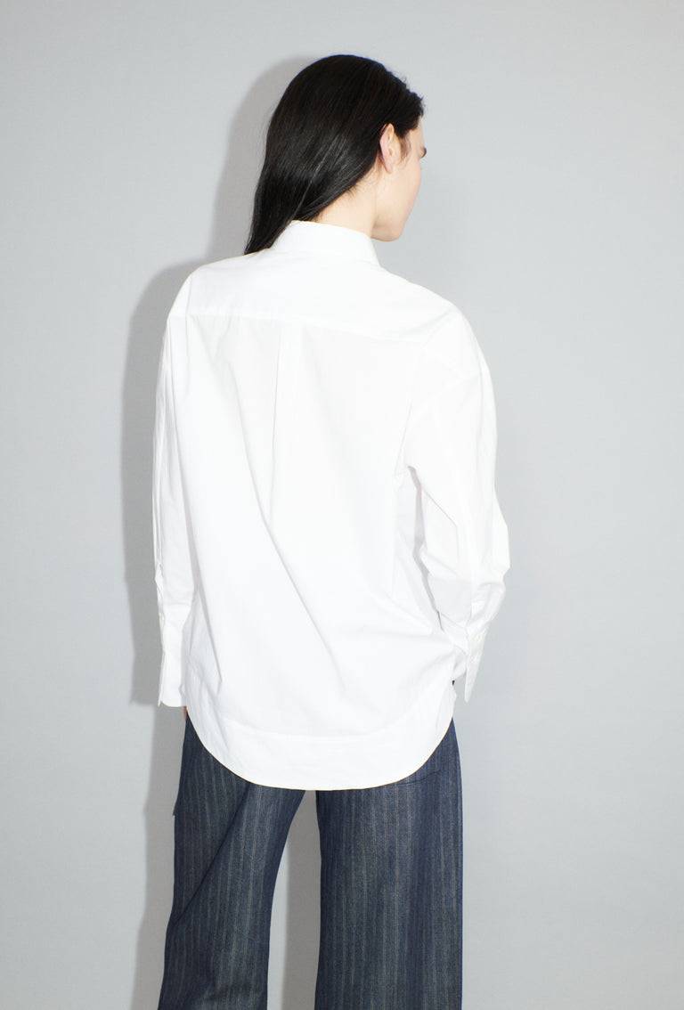 Odeeh Crushed Popeline Bluse, White