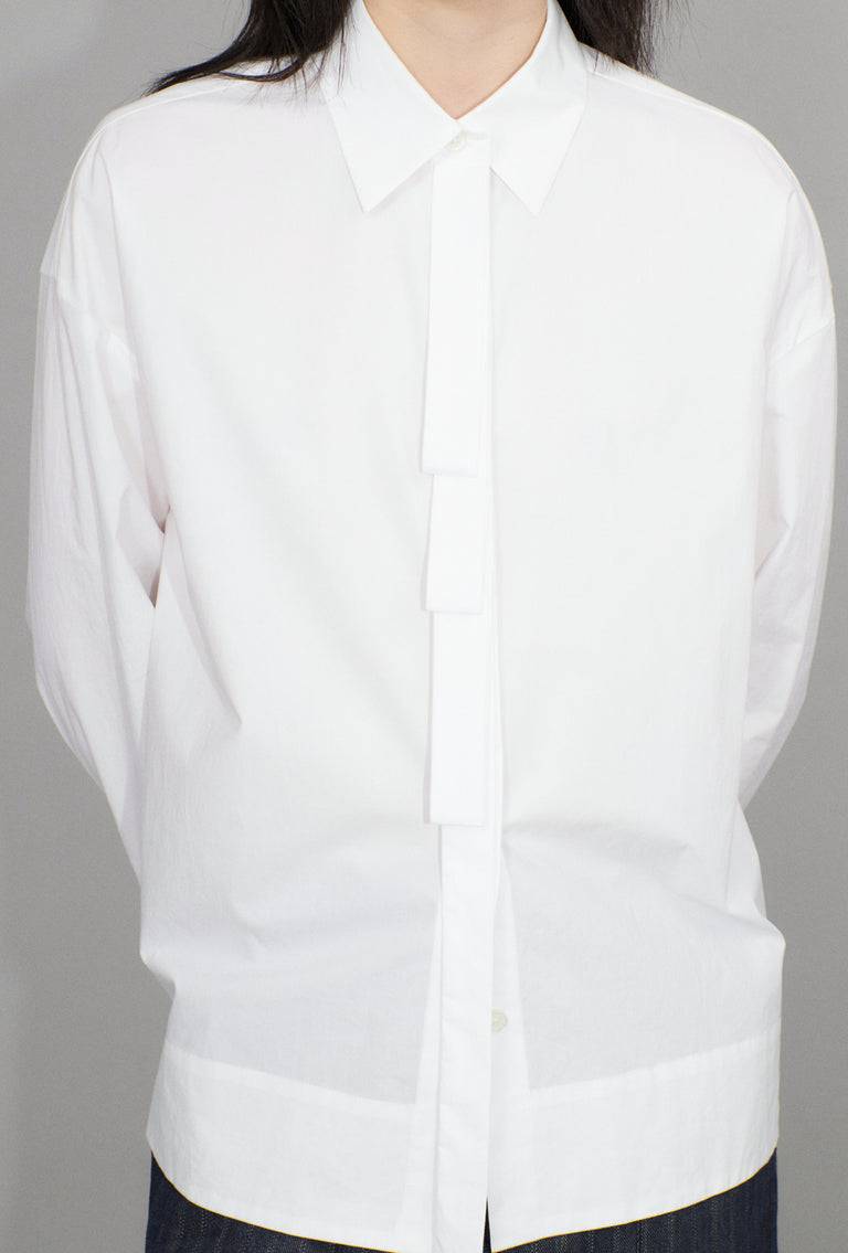 Odeeh Crushed Popeline Bluse, White