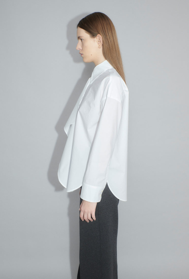 Odeeh Crushed Popeline Bluse, White