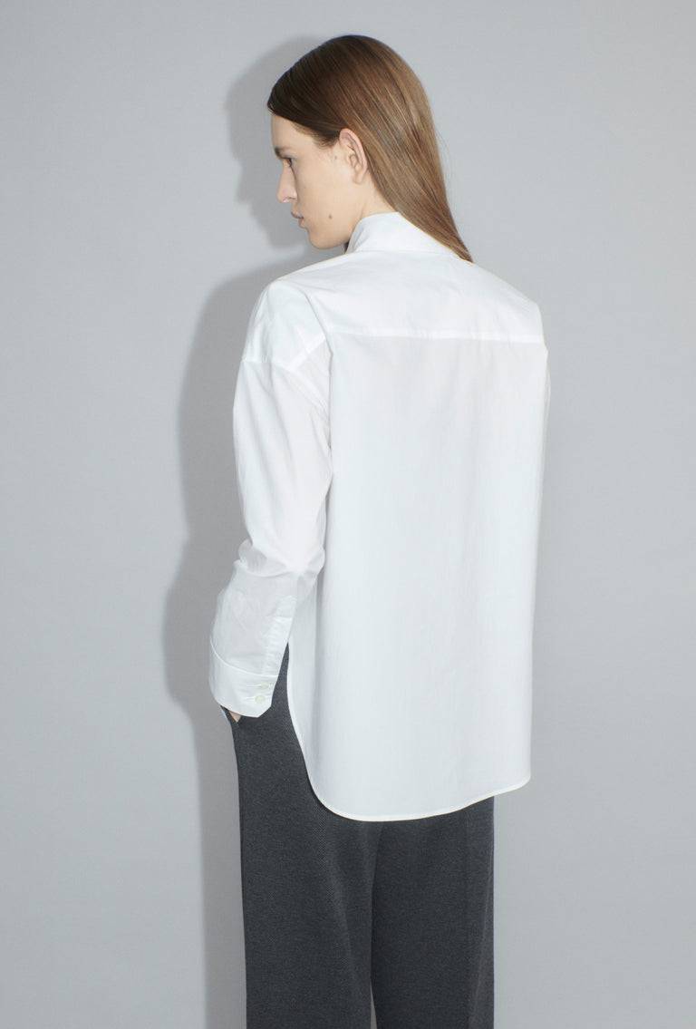 Odeeh Crushed Popeline Bluse, White