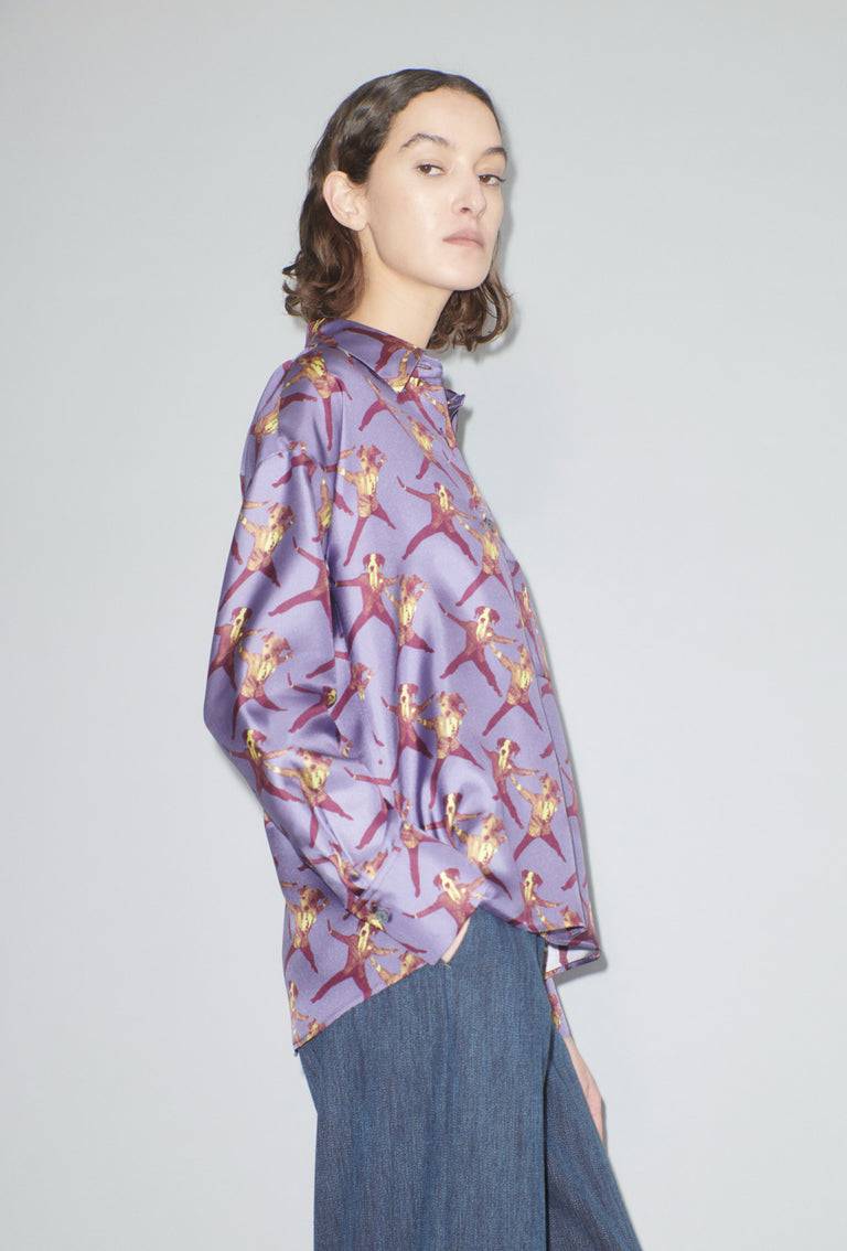 Odeeh Dancing Dogs Bluse, Lavender