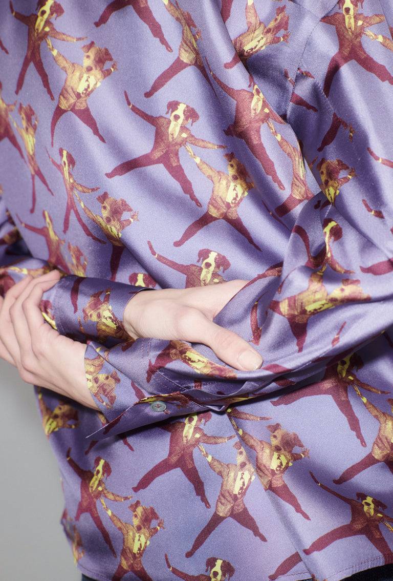Odeeh Dancing Dogs Bluse, Lavender