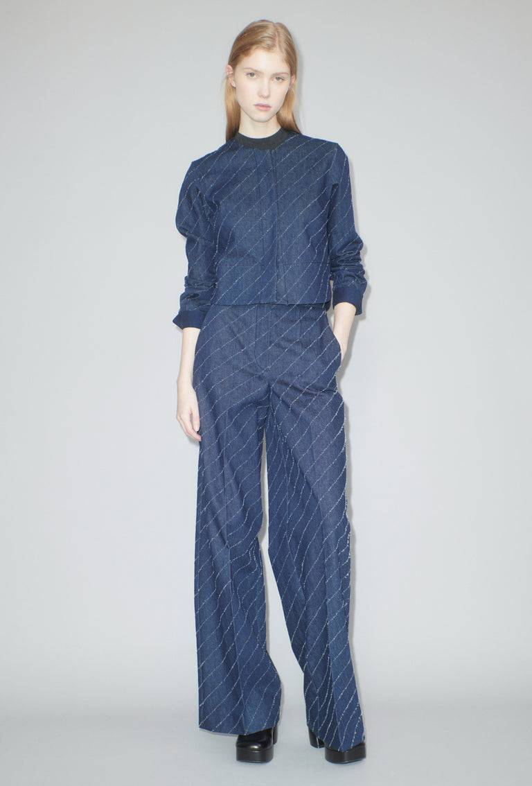 Odeeh Diagonal Filcoupè Denim Hose, Indigo