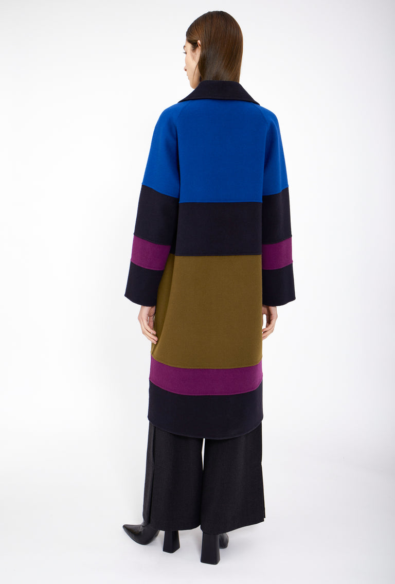 Odeeh Double Face Cashmere-Wool Mantel, Multicolor