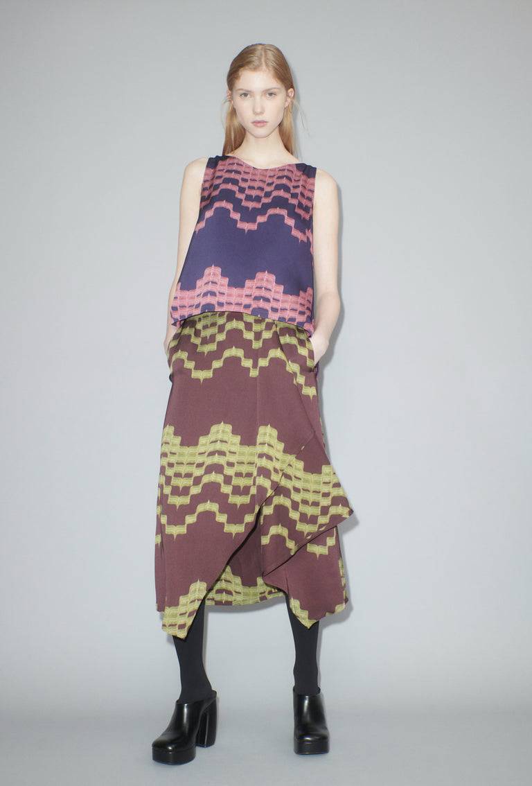 Odeeh Double Printed Degradè Rock, Goldolive