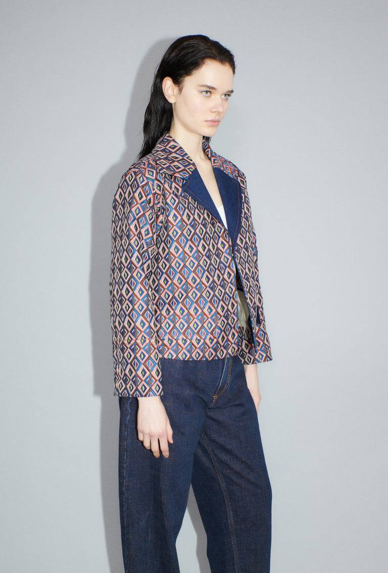 Odeeh Ethno Rhombs Jacke, Sapphire