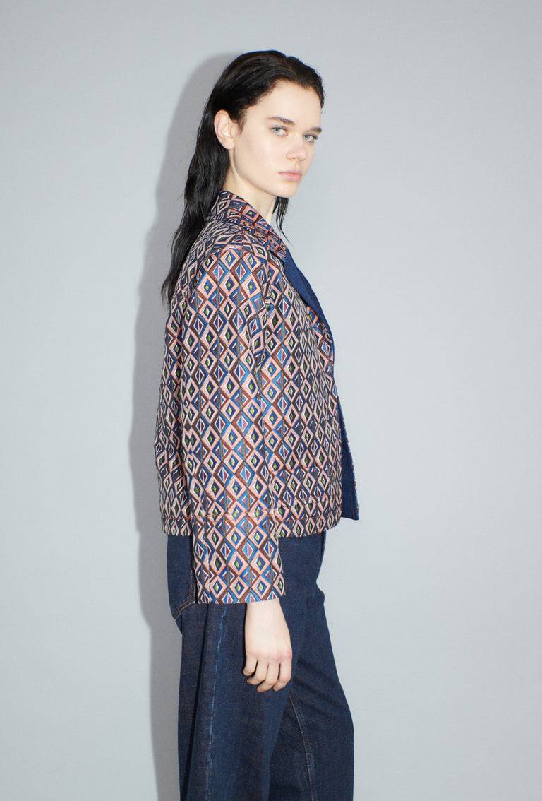 Odeeh Ethno Rhombs Jacke, Sapphire