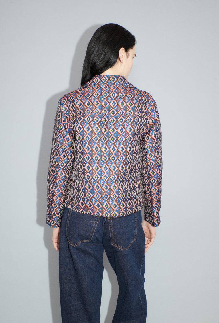 Odeeh Ethno Rhombs Jacke, Sapphire