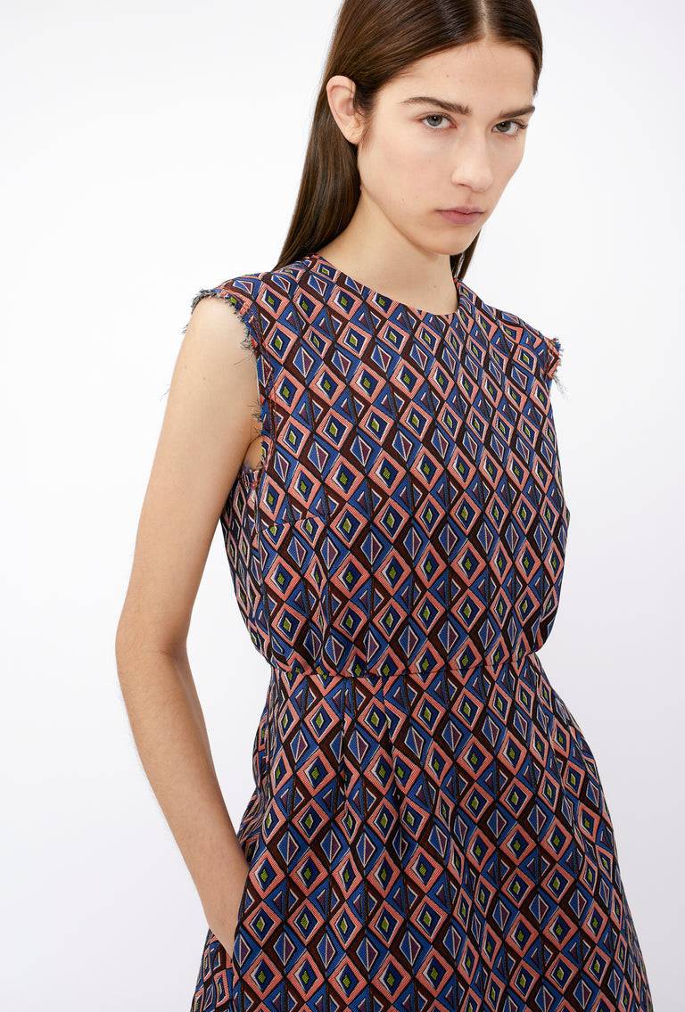 Odeeh Ethno Rhombs Kleid, Sapphire