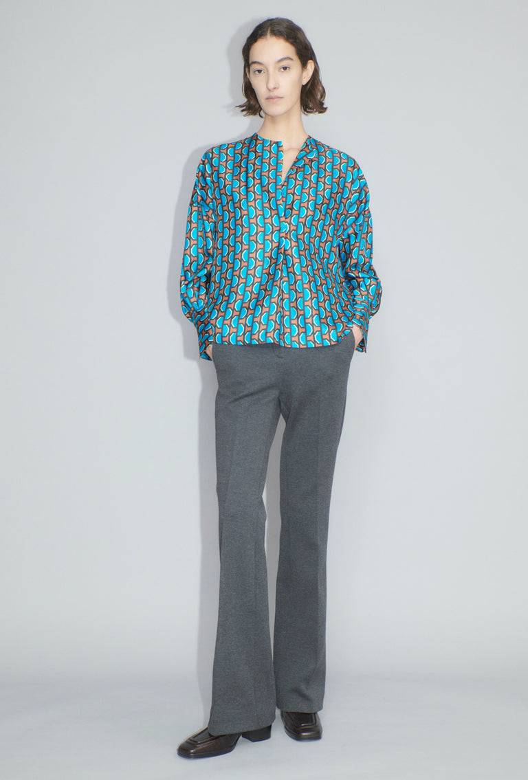 Odeeh Fancy Grid Bluse, Burnt Orange