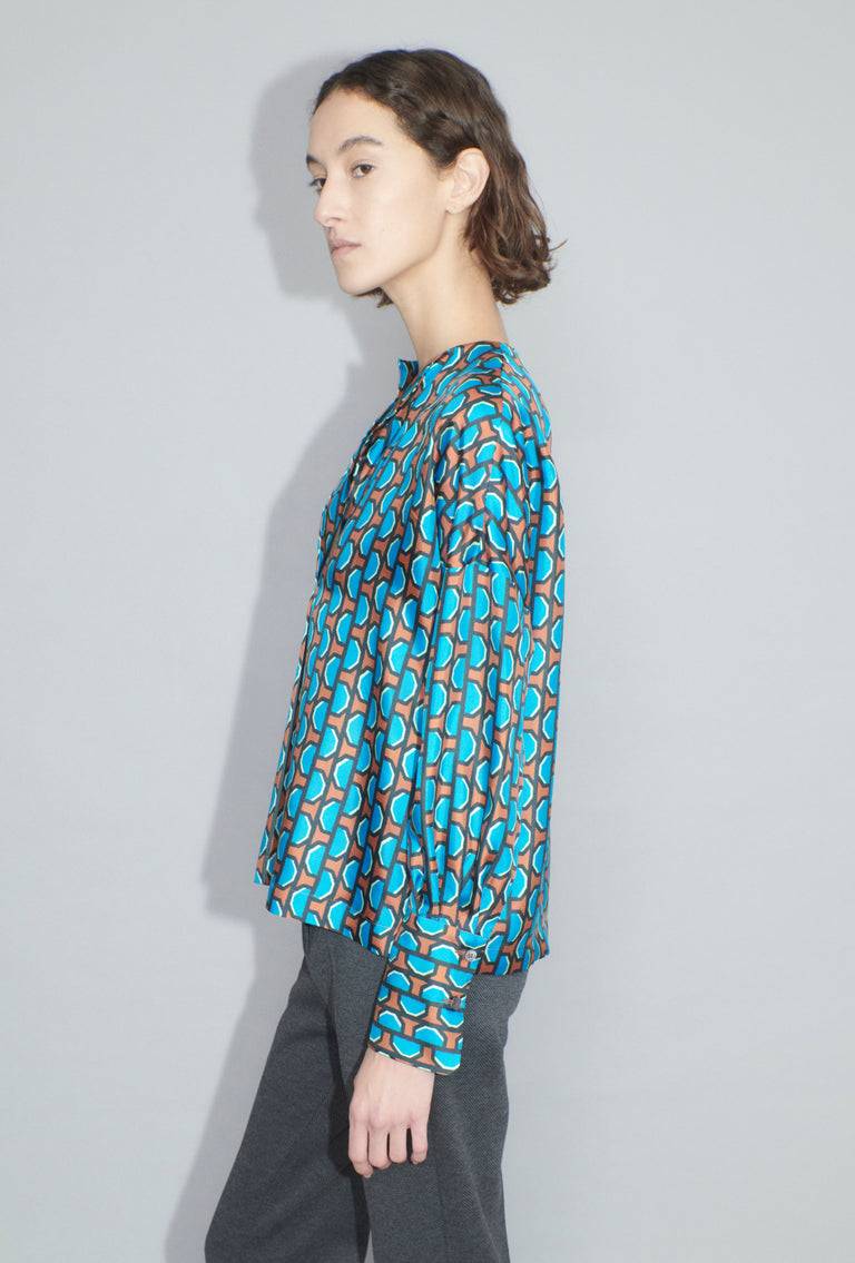 Odeeh Fancy Grid Bluse, Burnt Orange