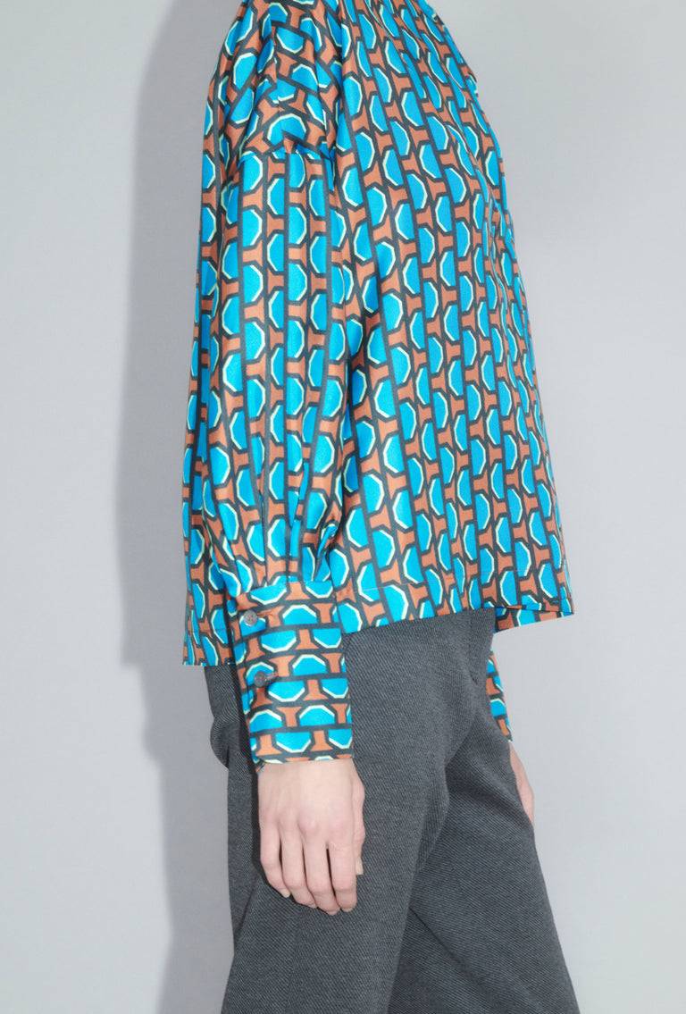 Odeeh Fancy Grid Bluse, Burnt Orange