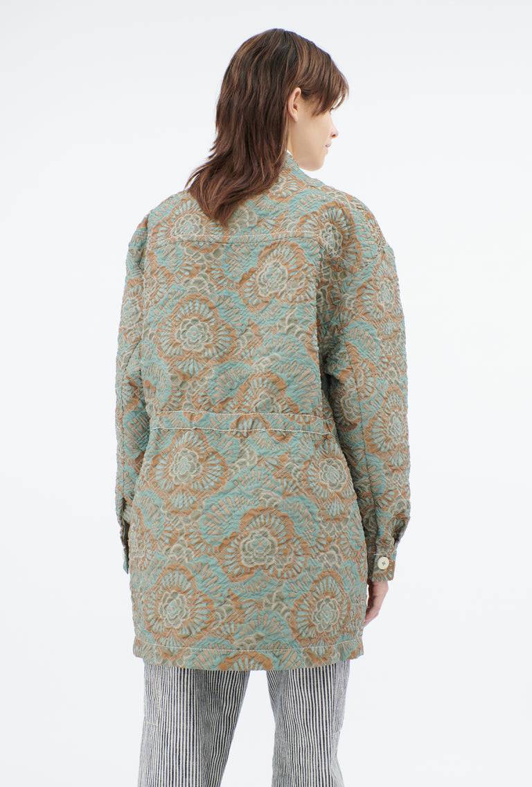 Odeeh Flower Camouflage Matelassé Jacke, Sea Green