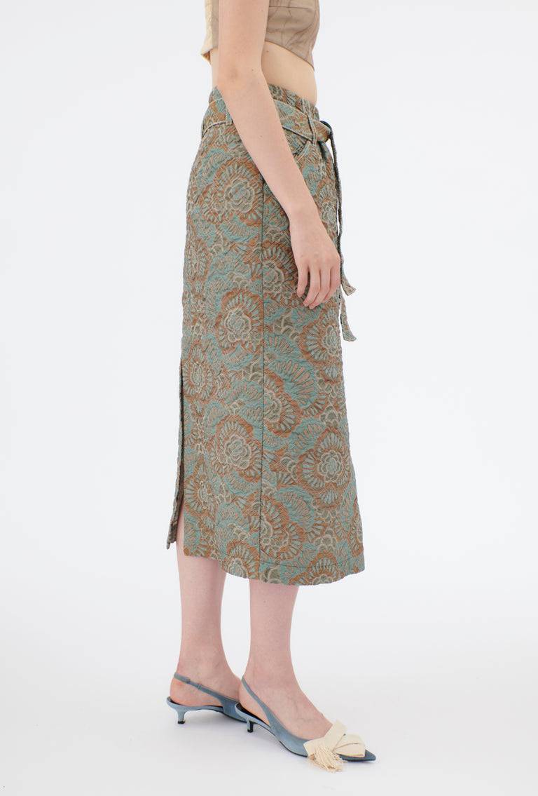 Odeeh Flower Camouflage Matelassé Rock, Sea Green