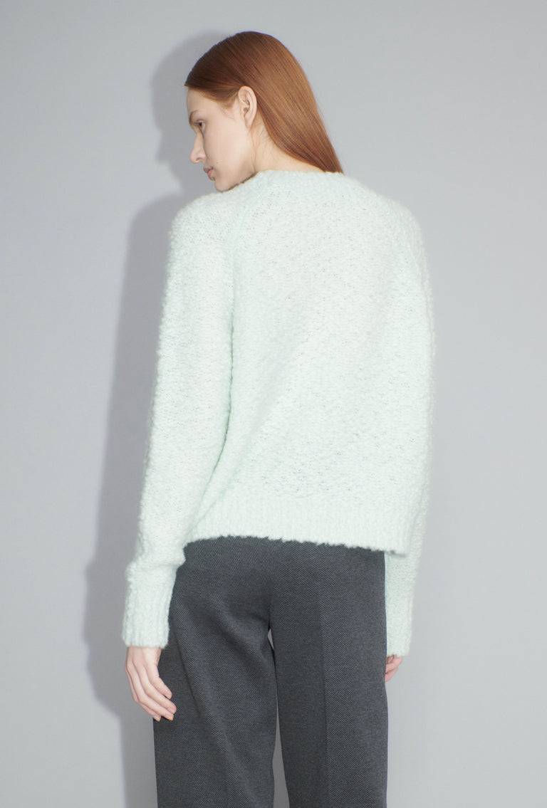 Odeeh Fluffy Wick-Yarn Pullover, Ice Green