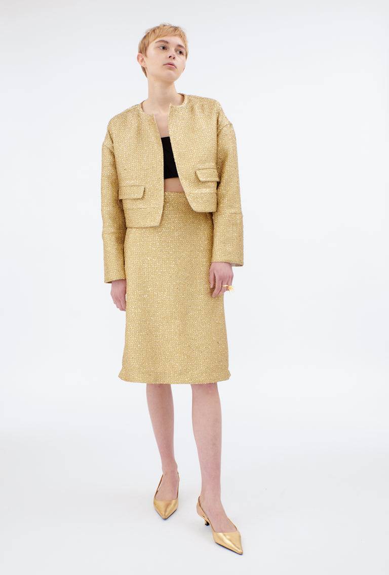 Odeeh Gold Brocade Jacke, Gold