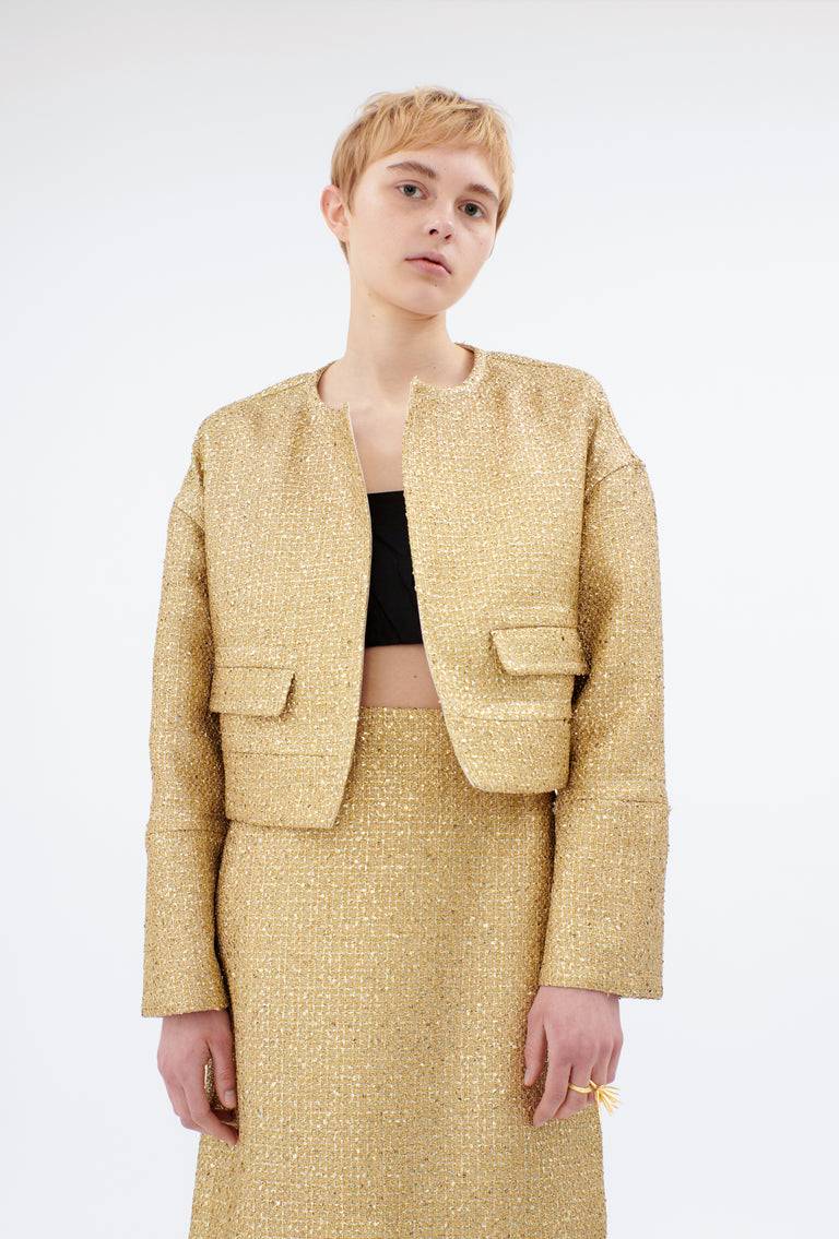 Odeeh Gold Brocade Jacke, Gold