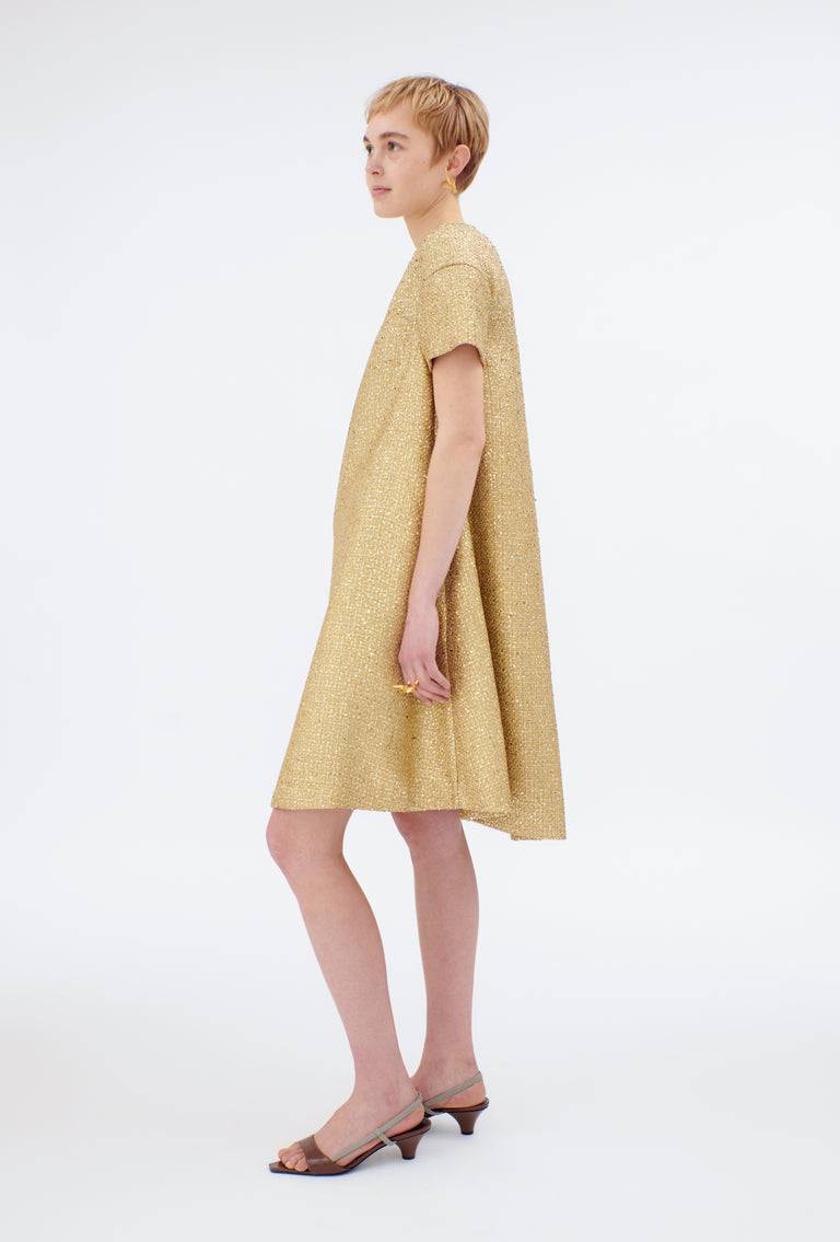 Odeeh Gold Brocade Kleid, Gold