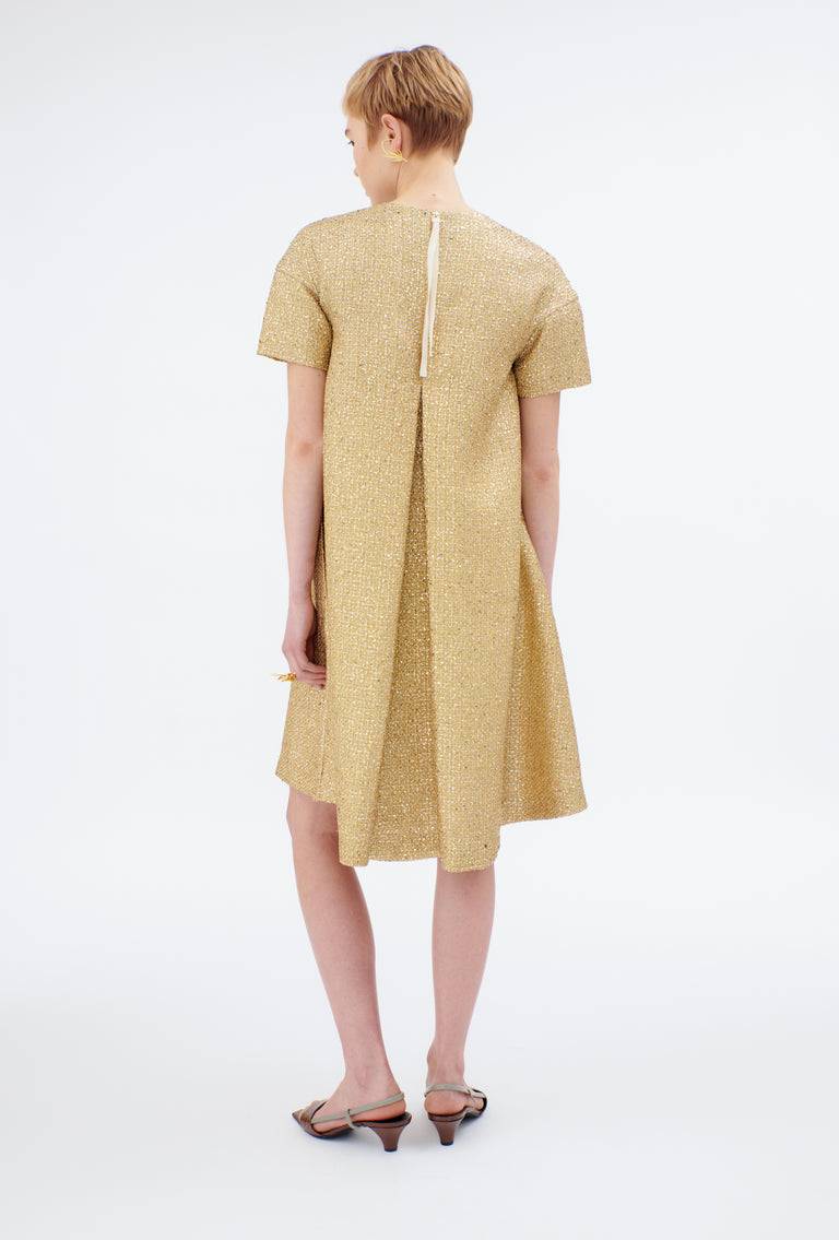 Odeeh Gold Brocade Kleid, Gold