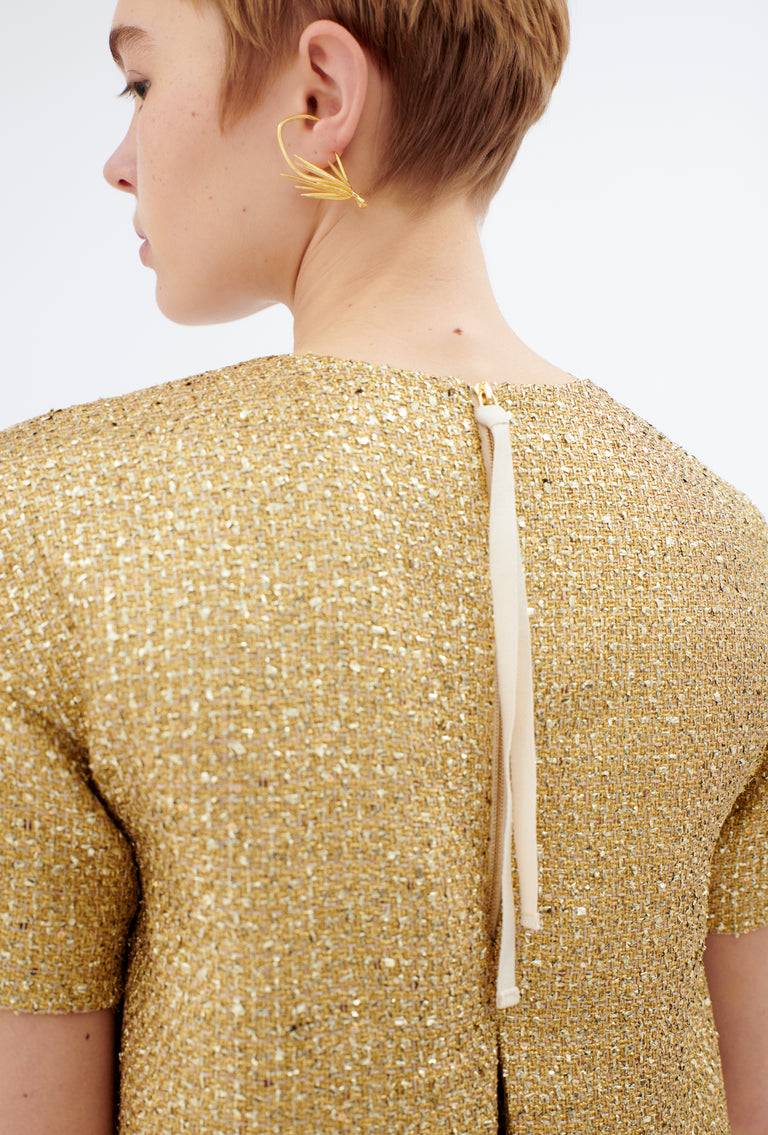 Odeeh Gold Brocade Kleid, Gold