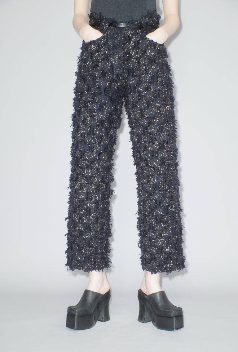Odeeh Gold Sprinkled Fringes Hose, Midnight