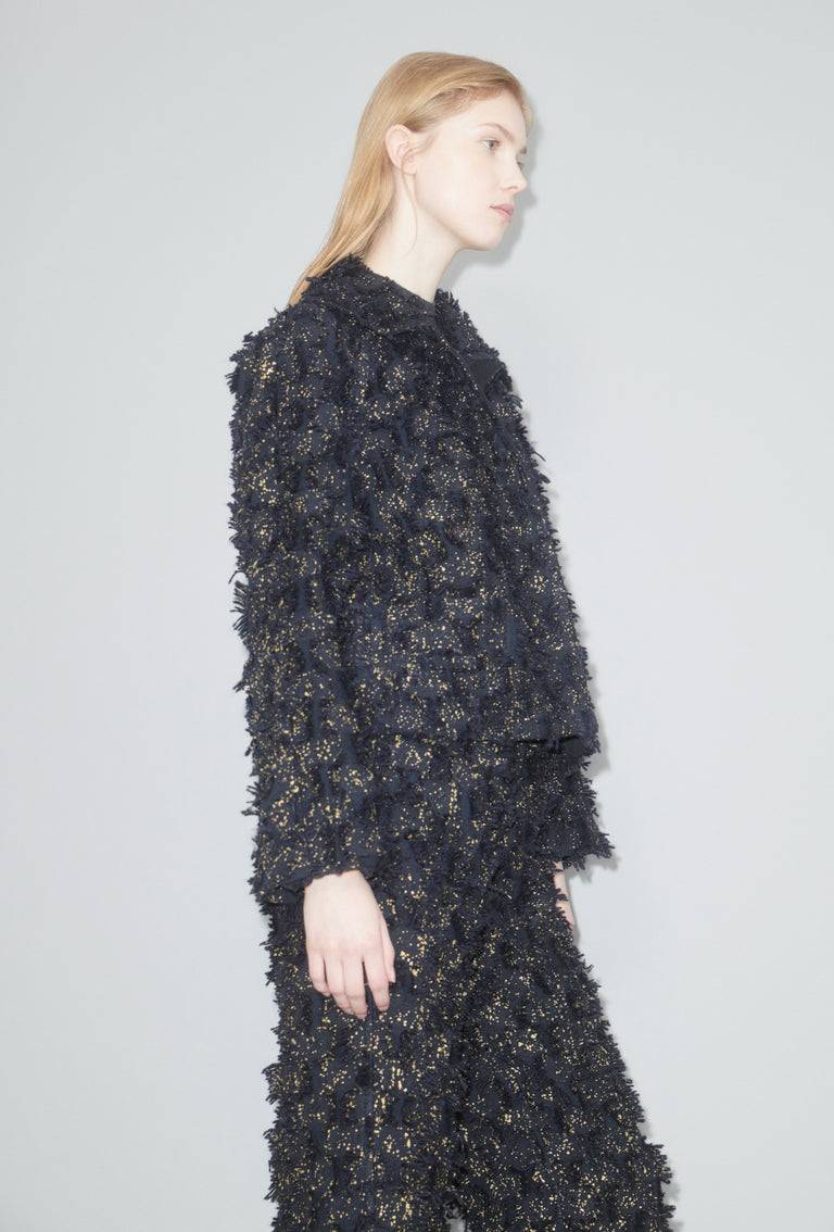 Odeeh Gold Sprinkled Fringes Jacke, Midnight